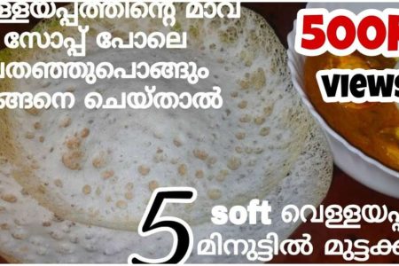 ഇനി വെള്ളയപ്പം ശരിയായില്ലെന്ന് പറയല്ലേ മാവ് പതഞ്ഞ് പൊങ്ങി വരും.!! | How to make soft vellayappam Easy Recipe