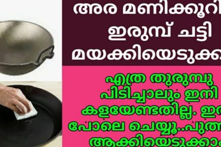 ഇരുമ്പ് ചട്ടി, ദോശ തവ എന്നിവ എളുപ്പം നോൺസ്റ്റിക് ആക്കാം.!!! ഇതുപോലെ ചെയ്തു നോക്കൂ..!! | Trick To Clean Iron Kadhai
