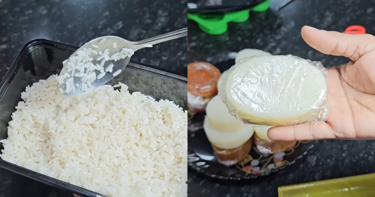 Homemade Beauty Soap Using Raw Rice